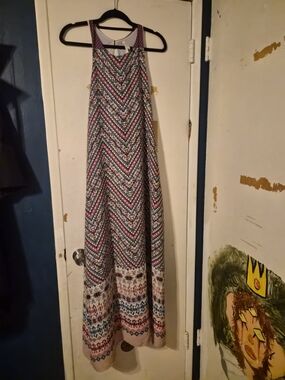 free people after the storm maxi dress Free People After The Storm Floral Print Boho Maxi Shirt Dress Navy Blue Sz 0